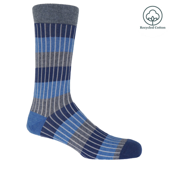 Peper Harow blue Chord men's luxury socks