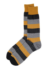 Peper Harow mustard Chord men's luxury socks topshot