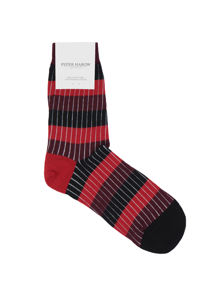 Peper Harow red Chord women's luxury socks rider