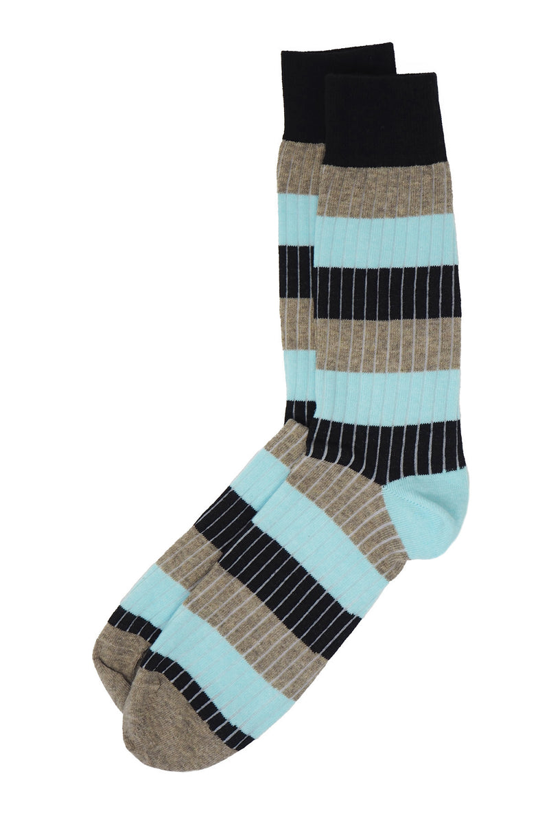 Peper Harow turquoise Chord men's luxury socks topshot