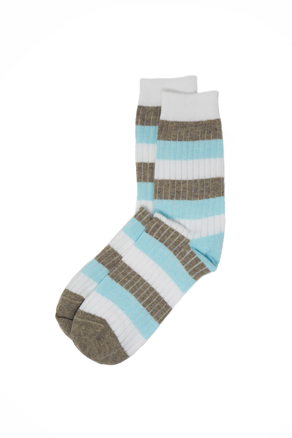 Peper Harow turquoise Chord women's luxury socks topshot