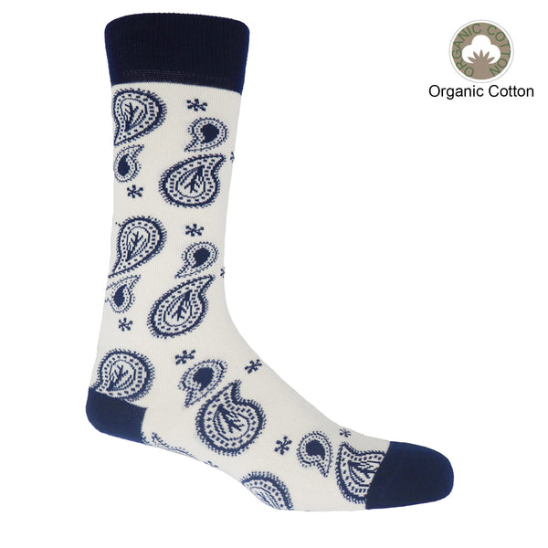 Peper Harow cream Paisley men's luxury socks