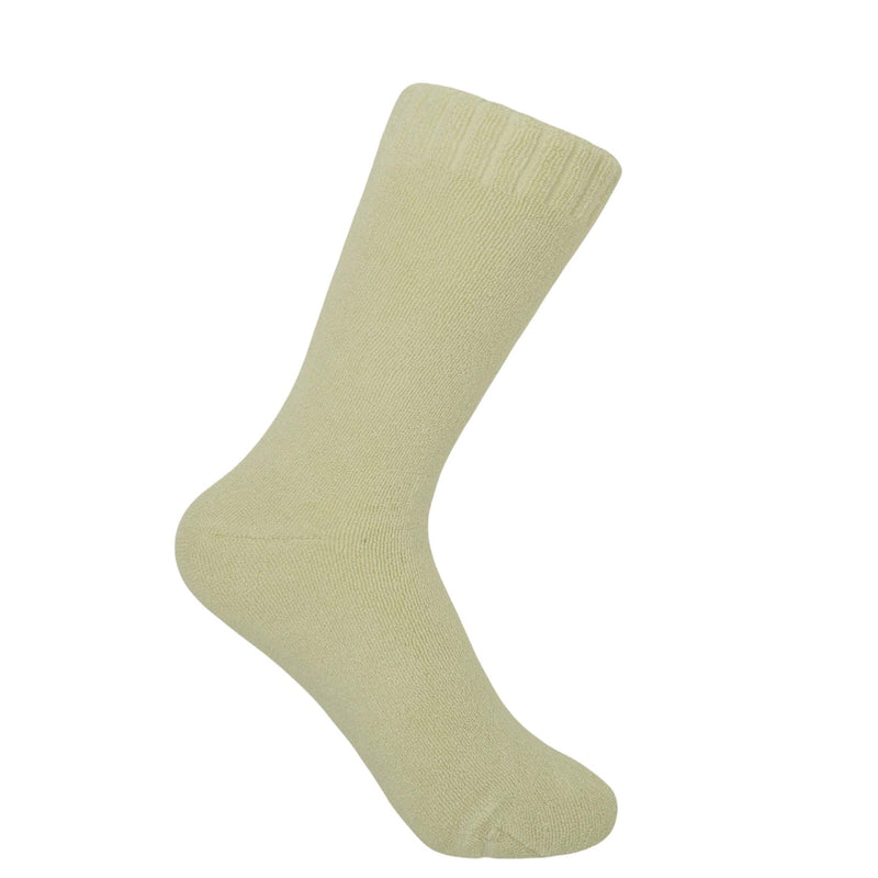 Ribbed Cuff Women's Bed Socks - Cream