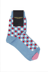 Peper Harow blue Diamonds ladies luxury socks in packaging