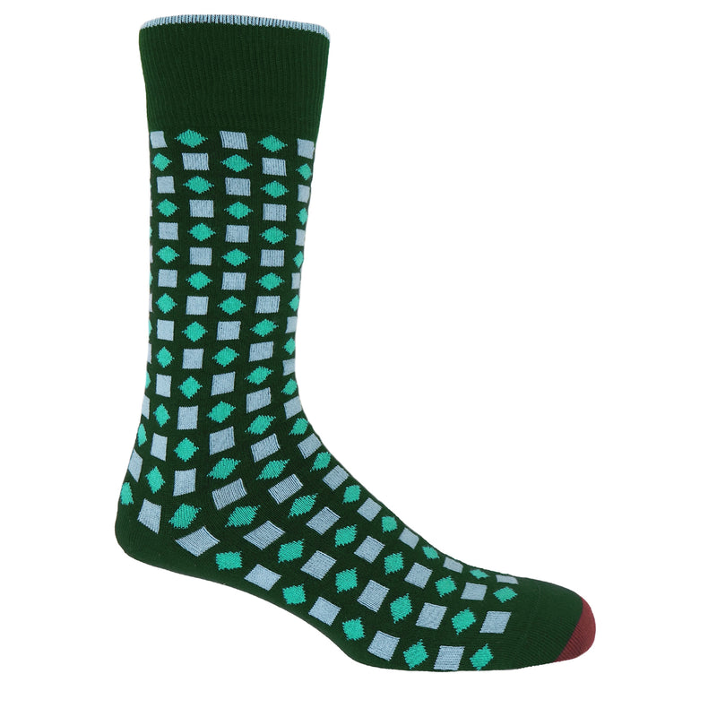 Peper Harow green Diamonds men's luxury socks