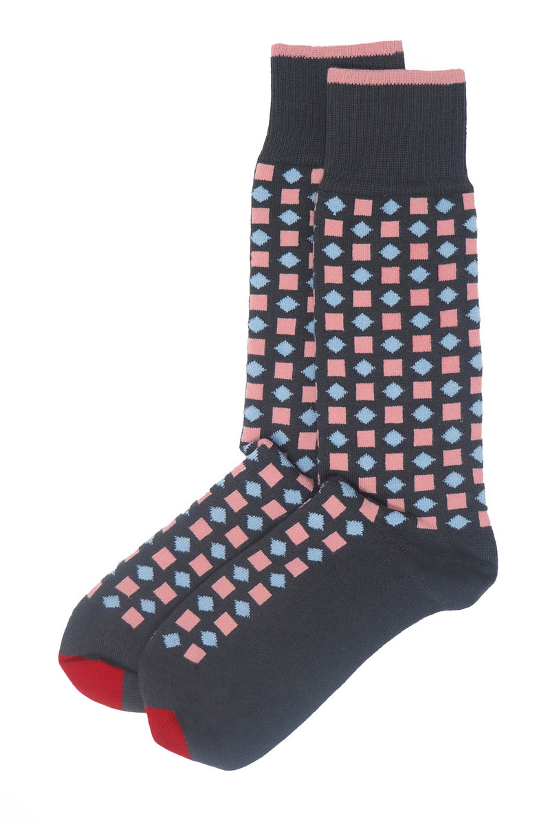 Two pairs of Peper Harow grey Diamonds men's luxury socks