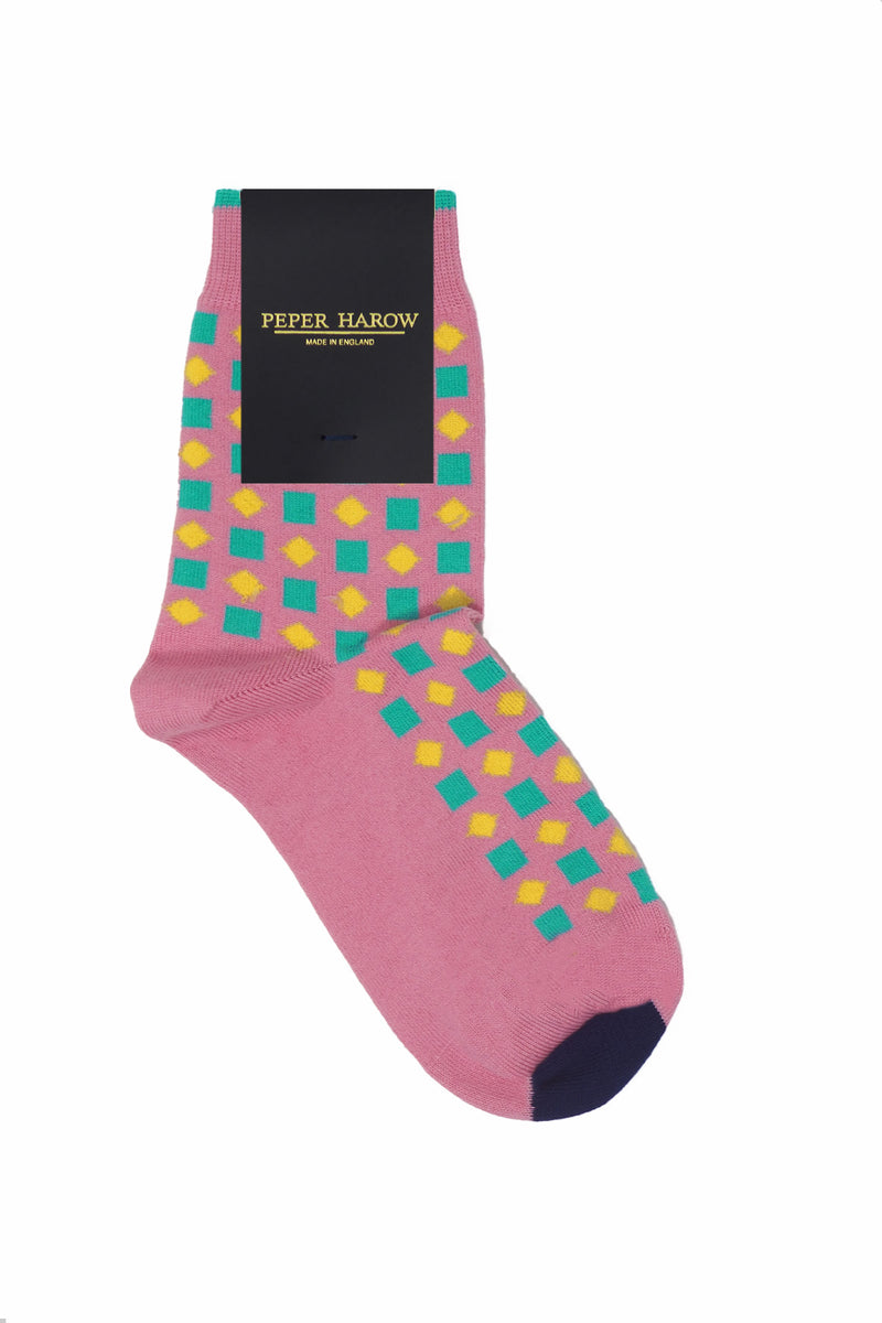 Peper Harow pink Diamonds ladies luxury socks in packaging