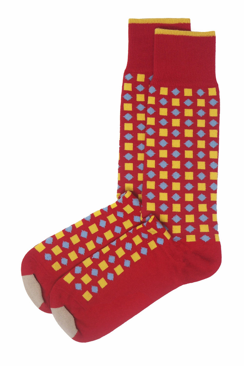 Two pairs of Peper Harow red Diamonds men's luxury socks