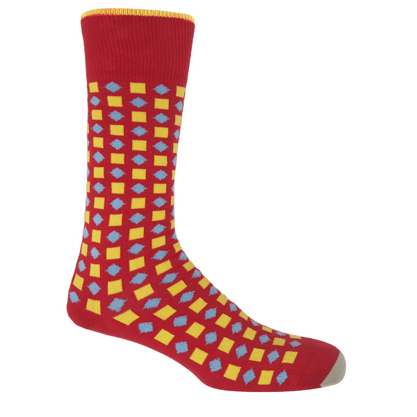 Peper Harow red Diamonds men's luxury socks