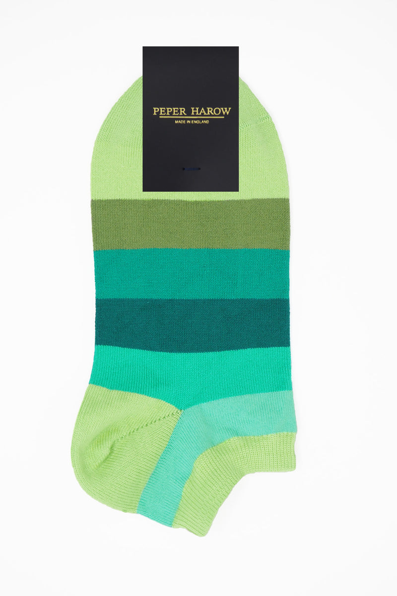 Block Stripe Women's Trainer Socks - Earth