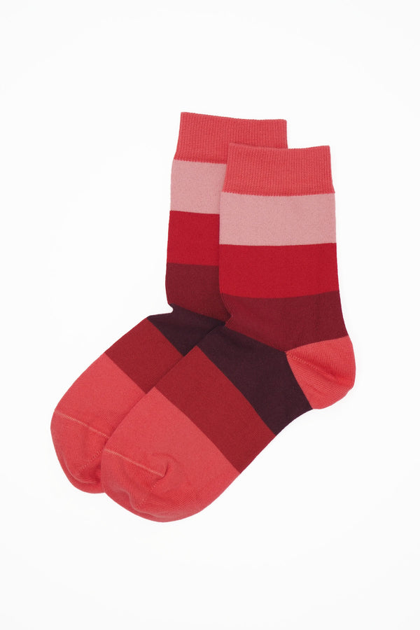 Peper Harow fire Block Stripe women's luxury socks topshot