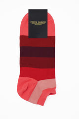 Block Stripe Women's Trainer Socks - Fire