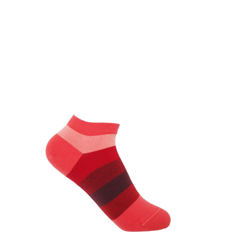 Block Stripe Women's Trainer Socks - Fire