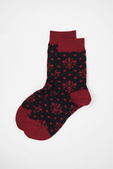 Peper Harow black Fleur De Lis women's luxury socks topshot