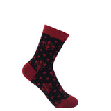 Peper Harow black Fleur De Lis women's luxury socks