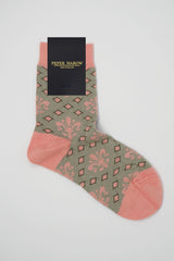 Peper Harow grey Fleur De Lis women's luxury socks rider