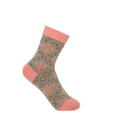 Peper Harow grey Fleur De Lis women's luxury socks
