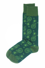 Two pairs of Peper Harow green Paisley men's luxury socks