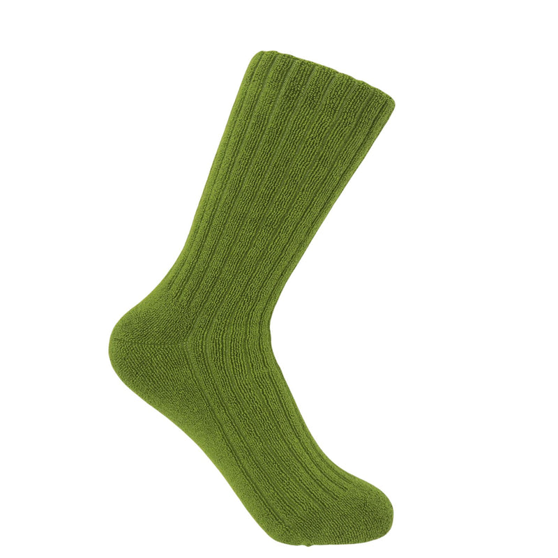 Ribbed Women's Bed Socks - Green