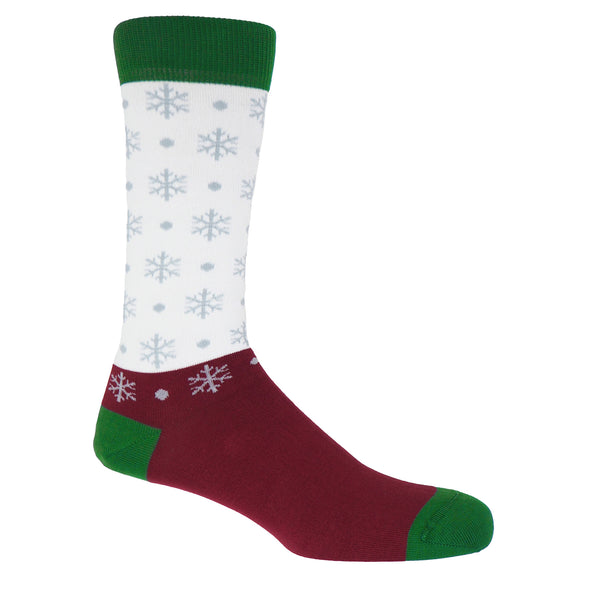 Snowflake Men's Socks - White