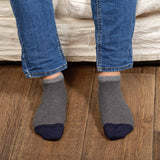 Man wearing jeans and Peper Harow grey Lux Taylor men's luxury trainer socks