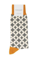 Peper Harow grey Mosaic men's luxury socks rider