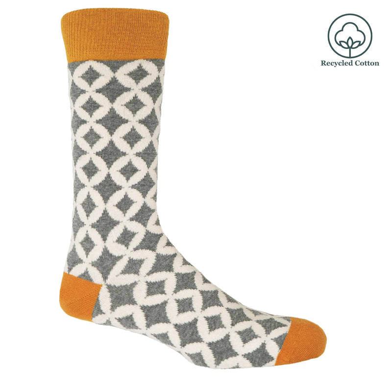 Peper Harow grey Mosaic men's luxury socks
