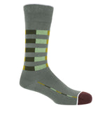 Grey Quad Stripe men's luxury striped socks by Peper Harow