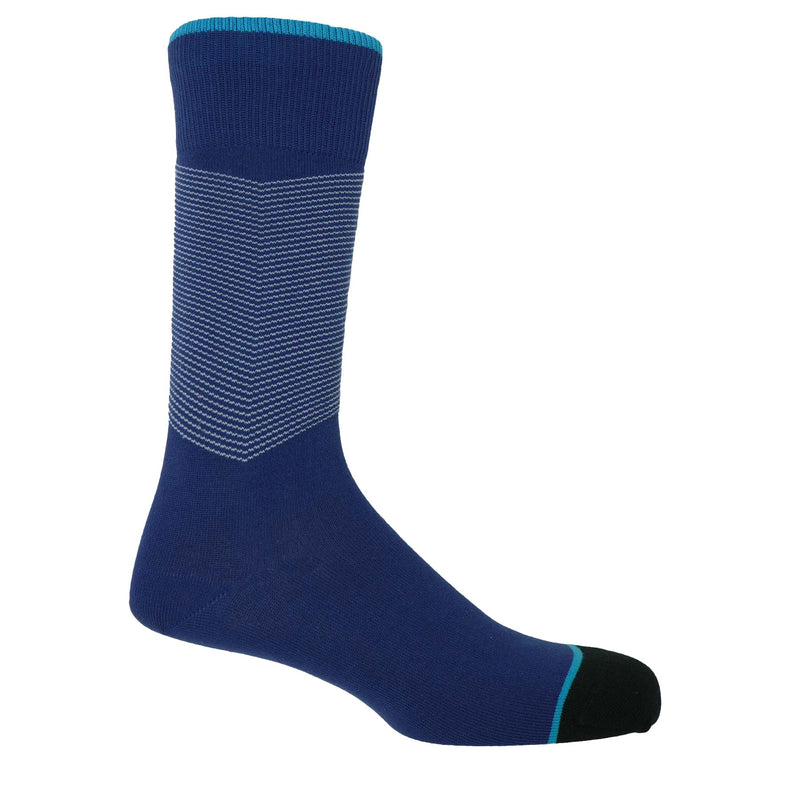 Peper Harow lazurite blue Chevron men's luxury socks