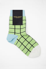 Peper Harow lime Grid women's luxury socks rider