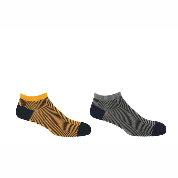 Lux Taylor Men's Trainer Socks Bundle - Yellow & Grey