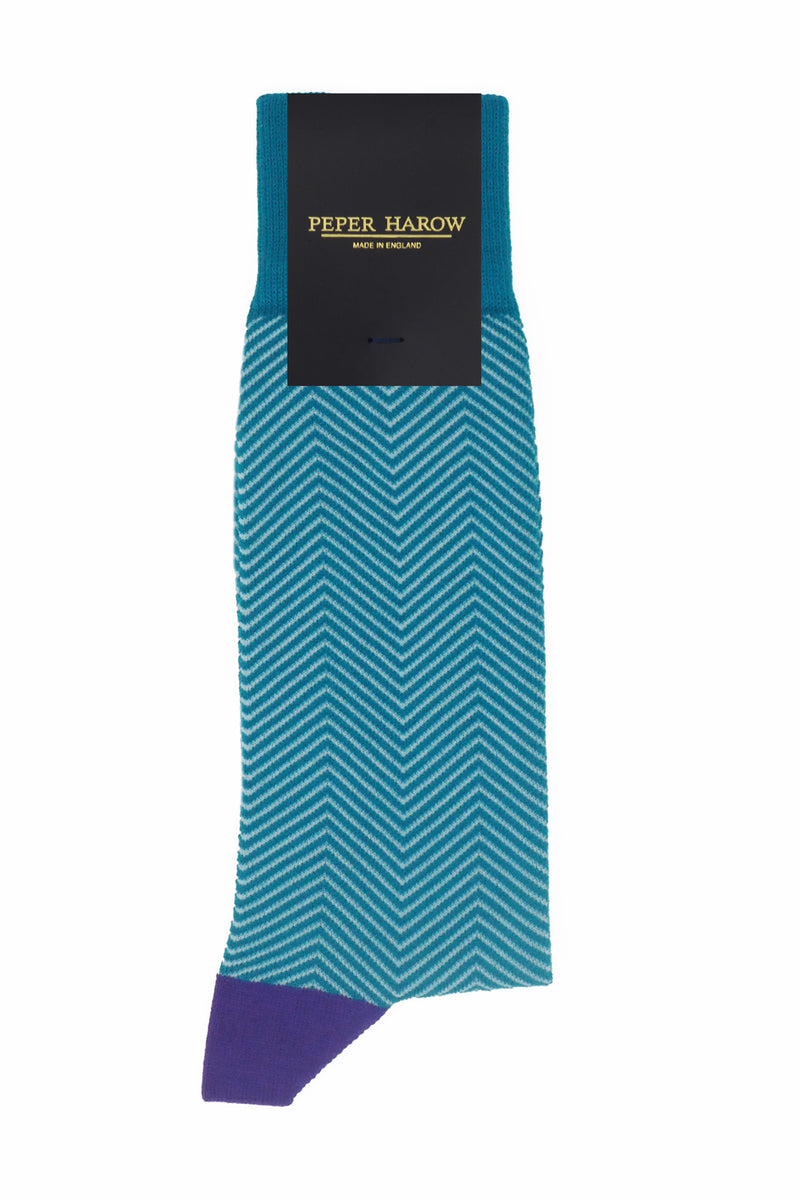 Peper Harow marine Lux Taylor men's luxury socks in packaging
