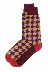 Two pairs of Peper Harow maroon Dimensional men's recycled cotton socks