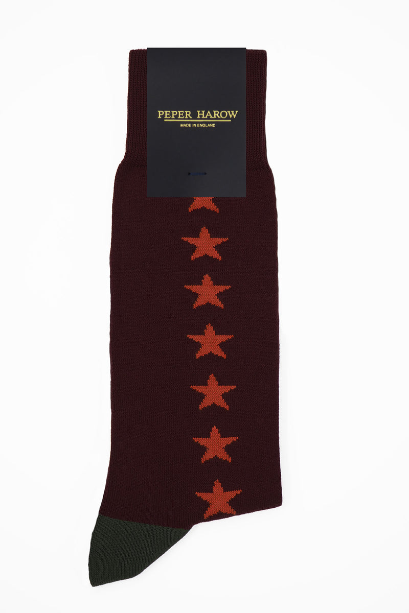 Starfall Men's Socks - Maroon