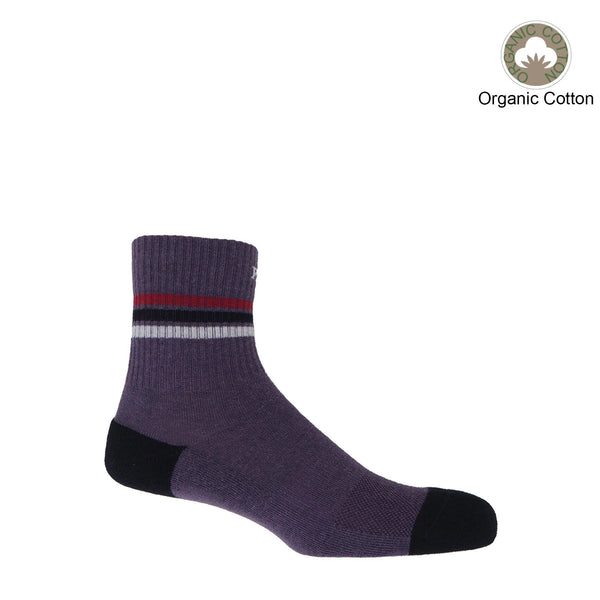 Quarter Crew Organic Men's Sport Socks - Mauve