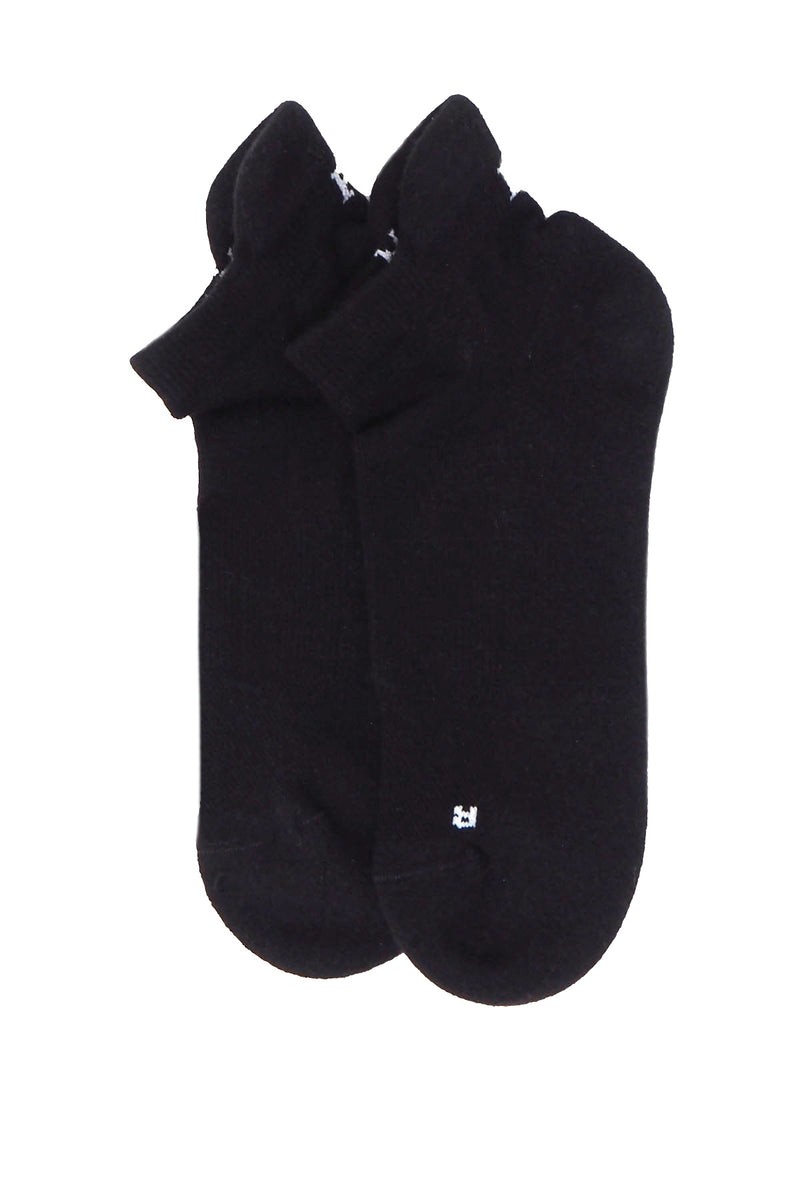 Two pairs of Peper Harow plain black Organic men's luxury trainer sport socks
