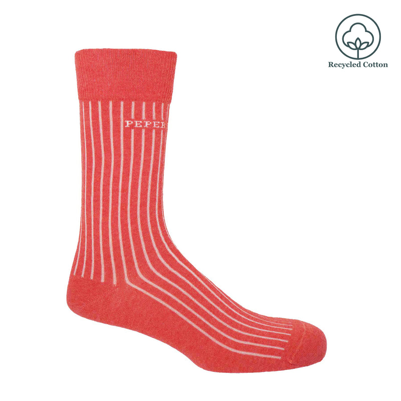 Recycled Ribbed Men's Socks - Coral