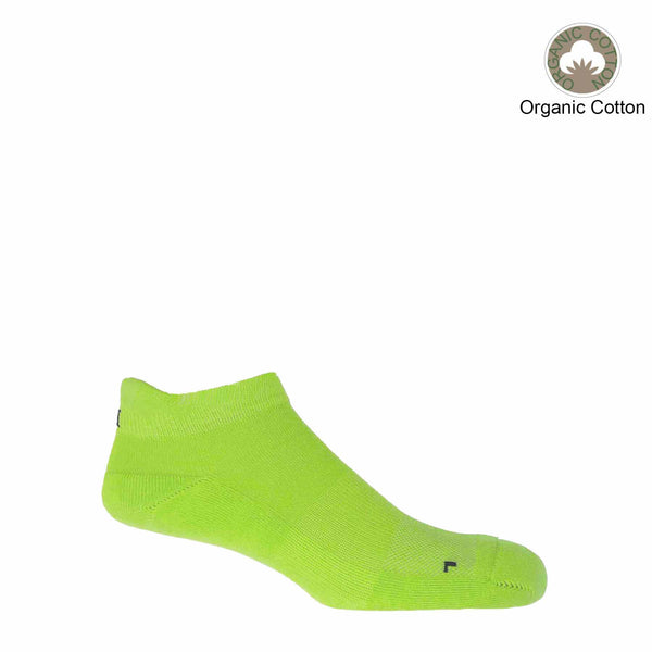 Peper Harow neon green Organic men's luxury trainer sport socks