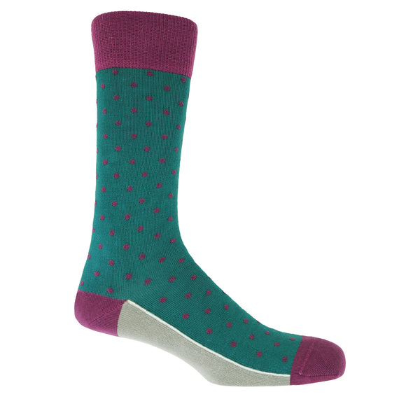 Pin Polka Men's Socks - Teal