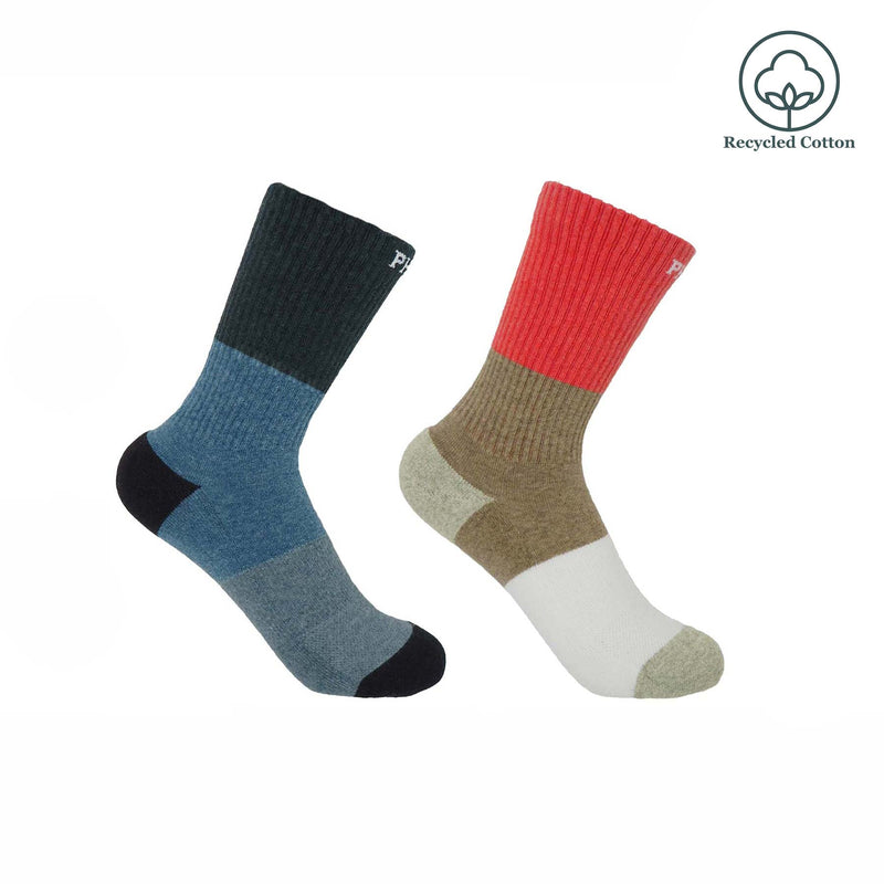 Recycled Women's Sport Socks Bundle - Navy & Coral