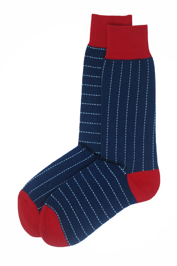 Two pairs of Peper Harow navy Dash men's luxury socks