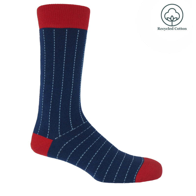 Peper Harow navy Dash men's luxury socks