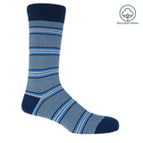 Peper Harow navy Multistripe men's luxury socks