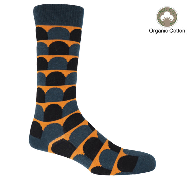 Peper Harow navy Ouse men's luxury socks