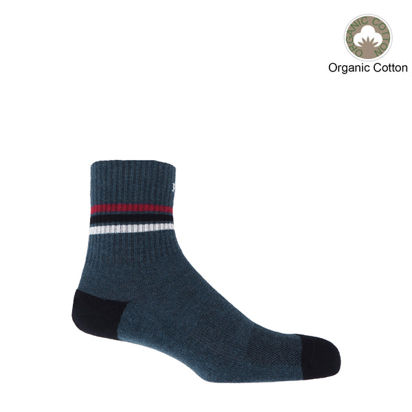 Quarter Crew Organic Men's Sport Socks - Navy