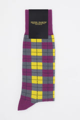 Peper Harow neon checkmate men's luxury socks in packaging