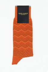 Peper Harow red Oblique men's luxury socks in packaging