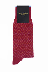 Peper Harow red Oblique men's luxury socks in packaging