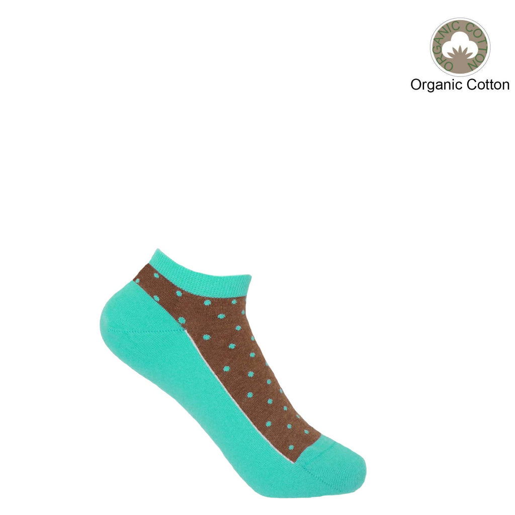 Polka Organic Trainer Socks Ocean