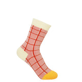 Peper Harow pink Grid women's luxury socks